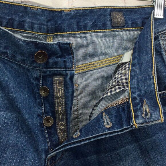 Lucky Brand Jeans Women's Sz 32x32 Logger Bootcut Button Fly Pedestrian Crossing - Picture 2 of 12